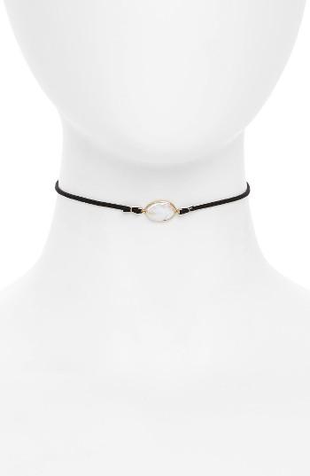 Women's Bp. Imitation Pearl & Suede Choker
