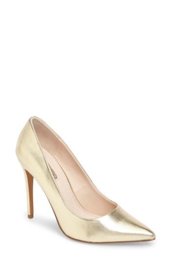 Women's Topshop Grammer Pointy Toe Pump .5us / 36eu - Metallic