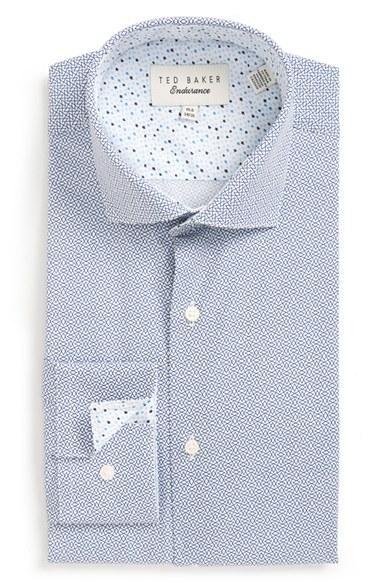 Men's Ted Baker London 'upwood' Trim Fit Geometric Dress Shirt