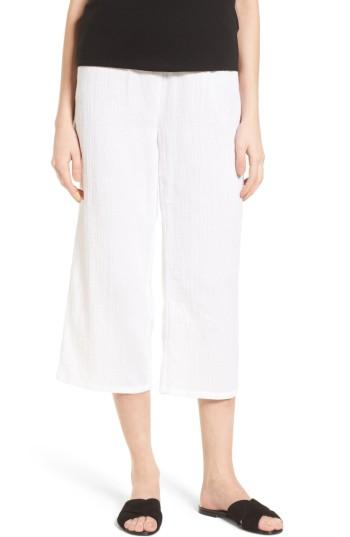 Women's Eileen Fisher Organic Cotton Crop Pants - White