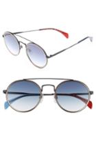 Women's Tommy Hilfiger 53mm Round Sunglasses - Matte Blue