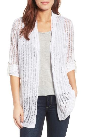 Women's Nic+zoe Sheer Nights Cardigan - White