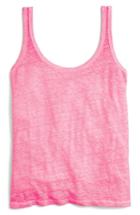 Women's J.crew Scoop Neck Linen Tank Top, Size - Pink