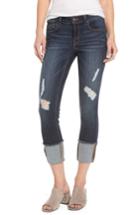 Women's 1822 Denim Distressed Roll Cuff Jeans - Blue