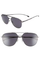 Men's Boss 63mm Polarized Aviator Sunglasses - Smoke Grey/ Black