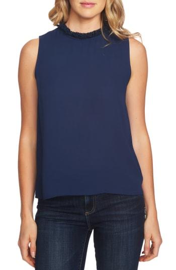 Women's Cece Ruffle Neck Sleeveless Blouse, Size - Blue