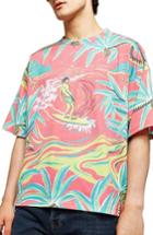 Men's Topman Hawaiian Print Boxy Fit T-shirt - Pink