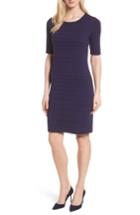 Women's Anne Klein New York Textured Stripe Knit Dress, Size - Blue