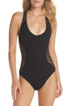Women's Milly Netting Martinique One-piece Swimsuit, Size - Black
