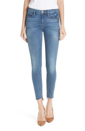 Women's Frame Le Skinny De Jeanne Reverse Cascade Hem Jeans - Blue