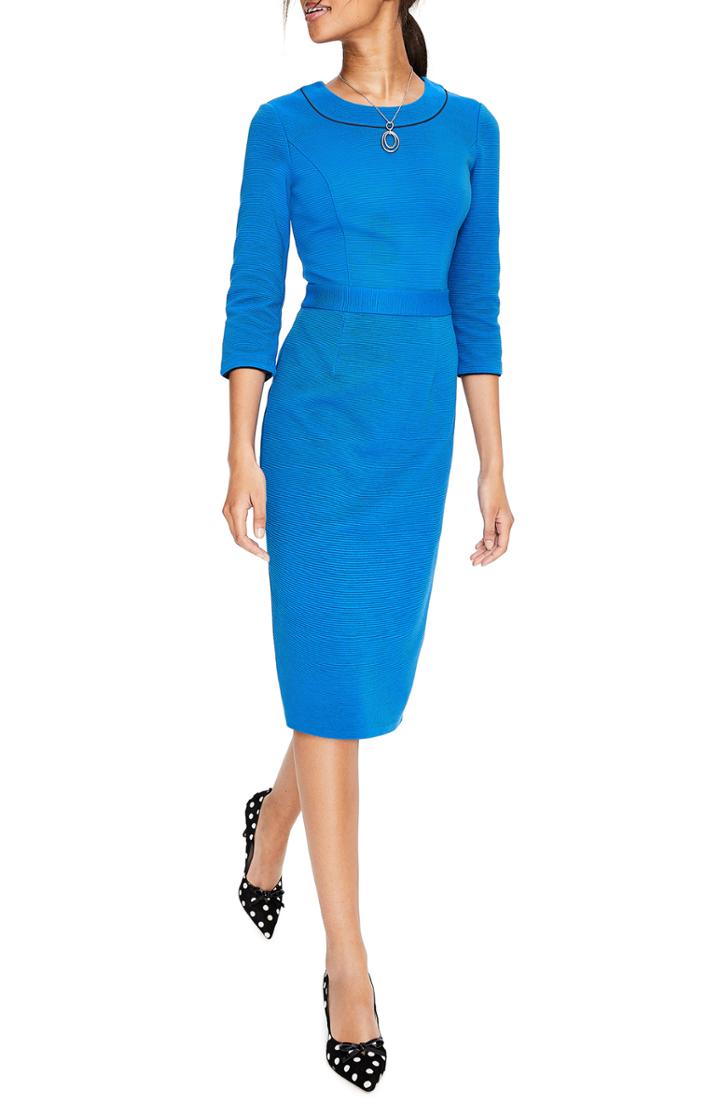 Women's Boden Mia Ottoman Dress (similar To 14w-16w) - Blue
