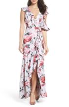 Women's Fame And Partners Beckman Floral Georgette Ruffle Maxi Dress - Beige