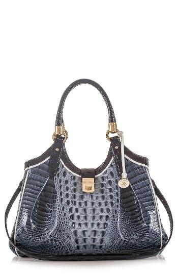 Brahmin 'tri-texture - Elisa' Leather Shoulder Bag - Blue