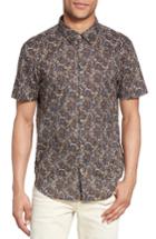 Men's John Varvatos Star Usa Paisley Trim Fit Sport Shirt - Brown