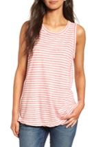 Women's Current/elliott The Muscle Tee Stripe Tank - Red