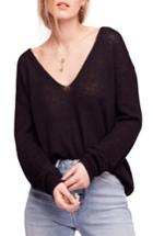 Women's Free People Gossamer V-neck Sweater - Black