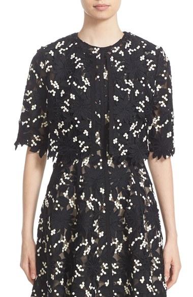 Women's Lela Rose Floral Guipure Lace Bolero