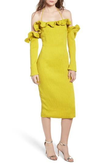 Women's Elliatt Avon Cold Shoulder Dress - Yellow