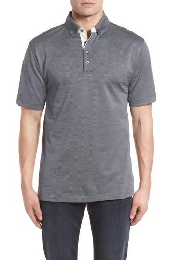 Men's Bobby Jones Mercerized Cotton Jacquard Polo - Blue