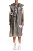 Women's Paskal Reflective Flower Trim Vinyl Raincoat - Grey