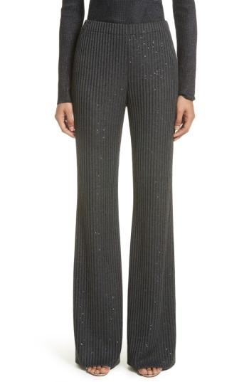 Women's St. John Collection Rib Sequin Knit Flare Leg Pants