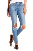 Women's Levi's 721 Ripped High Waist Skinny Jeans - Blue