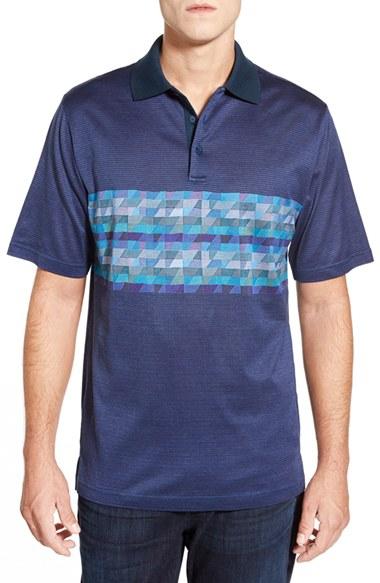 Men's Bugatchi Mercerized Cotton Polo, Size - Blue