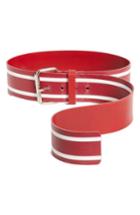 Women's Monse Racing Stripe Leather Belt /small - Red