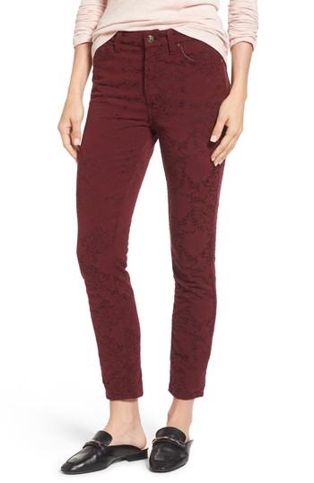 Women's Jen7 Stretch Jacquard Ankle Skinny Pants - Red