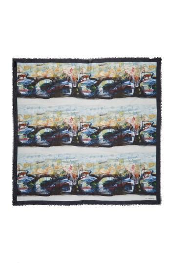 Women's Burberry Henry Moore Print Square Scarf, Size - White