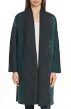 Women's Eileen Fisher Wool Blend Kimono Coat, Size /x-small - Green