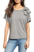 Women's Current/elliott Double Ruffle Tee - Grey