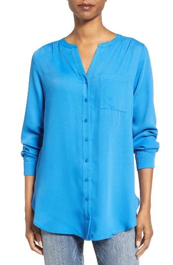 Women's Pleione Mixed Media Top - Blue