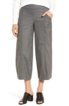 Women's Eileen Fisher Crop Stretch Wool Ankle Pants, Size - Grey