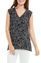 Women's Vince Camuto Graphic Ribbons Mixed Media Top
