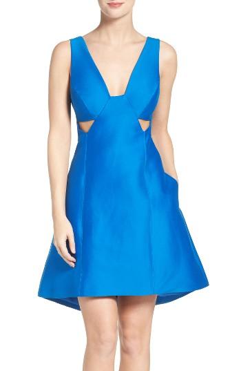 Women's Halston Heritage Cotton & Silk Dress - Blue