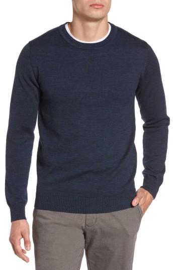 Men's Rodd & Gunn Bannockburn Melange Merino Wool Sweater, Size - Blue