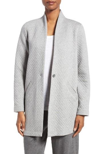 Women's Eileen Fisher Quilted Jersey Stand Collar Jacket