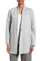 Women's Eileen Fisher Quilted Jersey Stand Collar Jacket