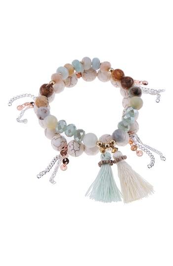 Women's Nakamol Design Set Of 2 Stone Stretch Bracelets