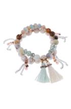 Women's Nakamol Design Set Of 2 Stone Stretch Bracelets