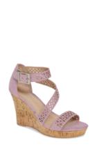 Women's Charles By Charles David Landon Perforated Wedge Sandal M - Purple