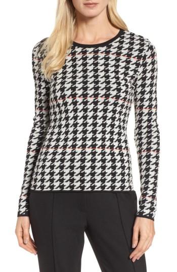 Women's Boss Fatma Houndstooth Sweater - Black