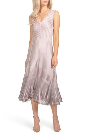 Women's Komarov Lace Inset Charmeuse Dress With Jacket - Pink