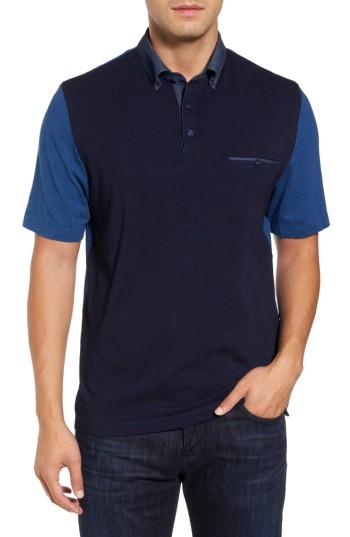 Men's Thomas Dean Colorblock Button Down Polo - Blue