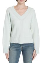 Women's Lewit Stitch Detail Ribbed Cashmere Sweater - Green