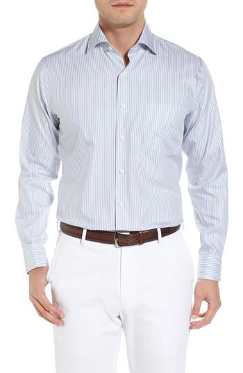 Men's Peter Millar Crown Soft Avery Regular Fit Stripe Sport Shirt - Blue