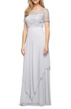 Women's Alex Evenings Sequin Lace & Chiffon Gown - Metallic