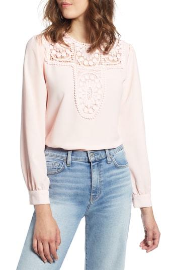 Women's Halogen Lace & Crepe Blouse - Ivory