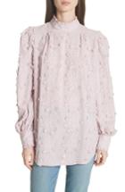 Women's See By Chloe Embroidered Floral Blouse Us / 34 Fr - Purple